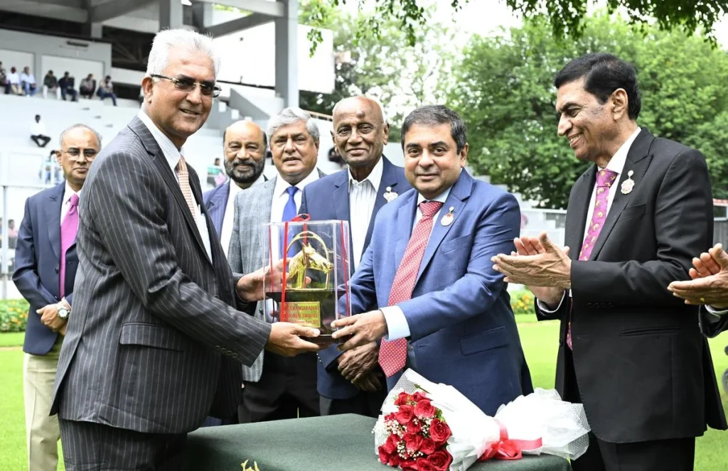 Andre' obliges in the S. Rangarajan Memorial Trophy