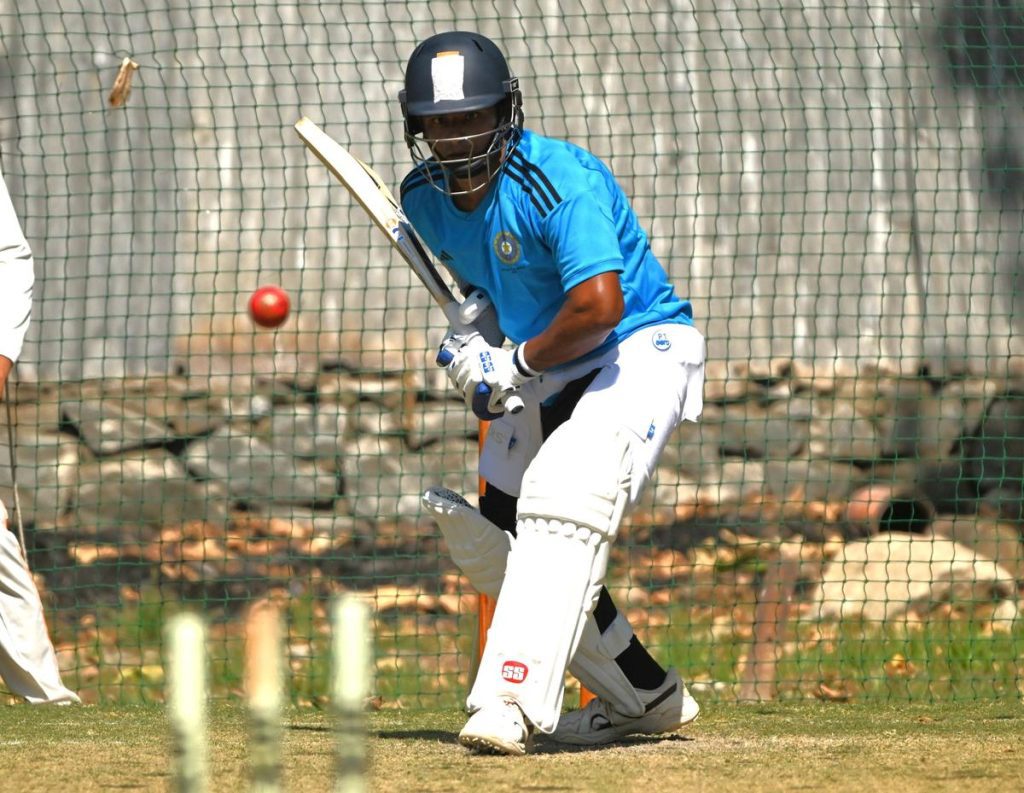 Rest of India vice-captain Sarfaraz Khan at a training session