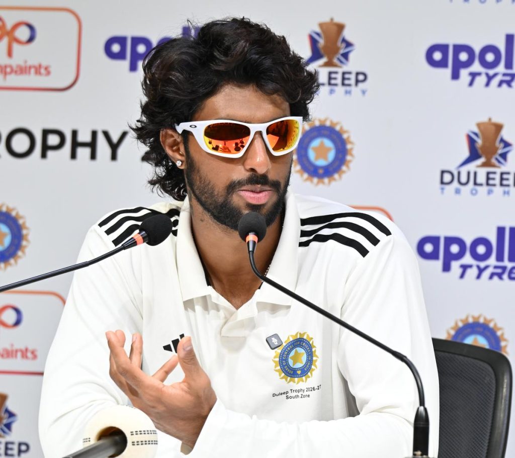 South Zone captain Tilak Varma addresses the media ahead of the Duleep Trophy final