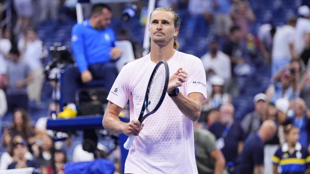 Zverev was two points from defeat at one stage but kept his composure when it mattered to set
